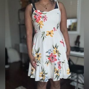 Old Navy Floral Mini Dress - White, Red, Yellow